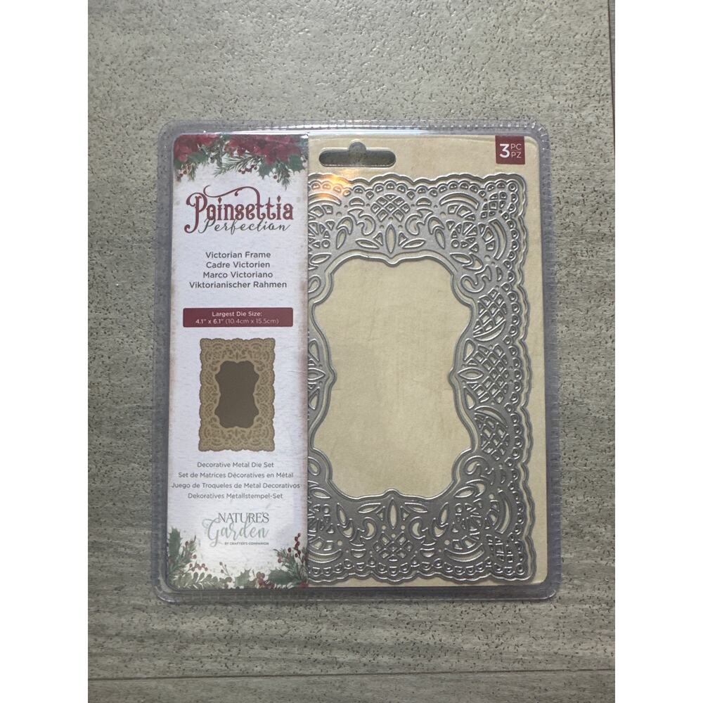 Poinsettia Perfection- Victorian Frame - Papercraft Die - NEW - Discontinued